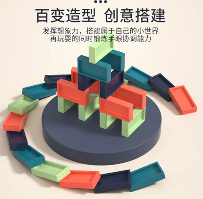 Electric Domino Train Toy with Automatic Block Dispenser (One Set)