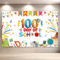 100th Day of School Decorations - Rakuto 100th Day of School Party Backdrop Large 100th Day of School Banner Backdrop 100 Days of School Photography Props Photo Decorations Supplies 71x45 in