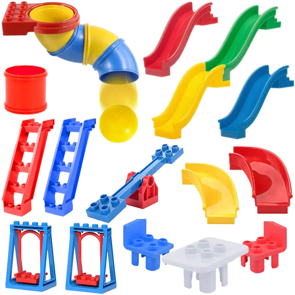 Liberty Imports 24 PCS Big Building Blocks Playground Accessories Set Early STEM Learning Creative Building Toy Bricks for Toddlers Kids - Compatible with Duplo