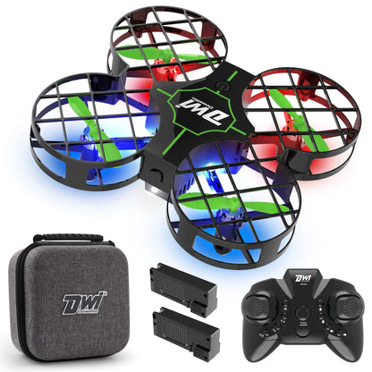 Dwi Dowellin 4.5 Inch Mini Drone for Kids One Key Take Off Landing Spin Flips RC Small Drones for Beginners Boys and Girls Nano Quadcopter Flying Toys Black