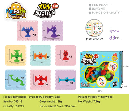Bees Suction Cups Versatile Building Soft Blocks Toy