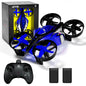 UNTEI 2 In 1 Mini Drones for Kids Remote Control Drone with Land Mode or Fly Mode LED LightsAuto Hovering 3D FlipHeadless Mode and 3 BatteriesToys Gifts for Boys Girls (Blue)