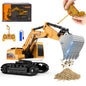 MQDMINI Remote Control Excavator Toys - Excavator Construction Toys for 6 7 8 Years Old Boys Simulation Mini Excavator Childrens Educational Toys Christmas and Birthday Gifts for Boys and Girls