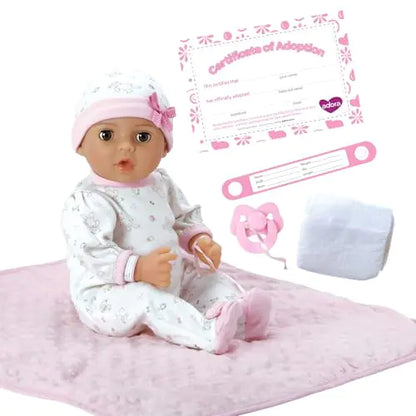 Adora Adoption Babies Collection 16” Baby Doll with Complete 9-Piece Accessories includes: Pacifier Hospital Bracelet Diaper and More! Birthday Gift For Ages 3+ - Baby Cherish