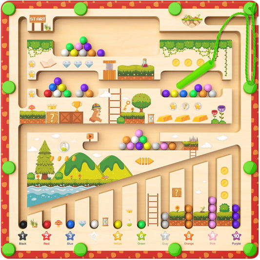 Magnetic Color and Number Maze Montessori Toys for 3 Year Old Preschool Learning Activities Busy Board Educational Toys for Toddlers for 3 4 5 Year Old Boys and Girls