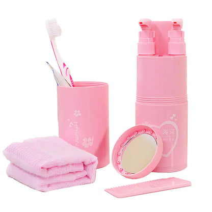 Travel Toiletry Cup Set with Portable Toothbrush Case