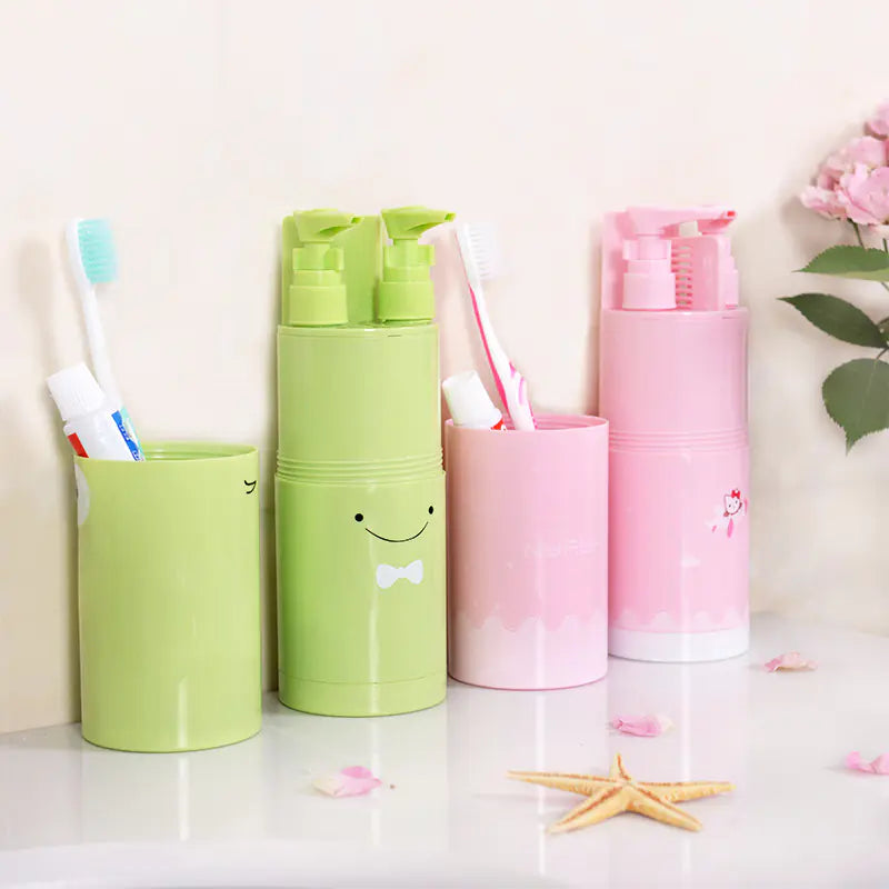 Travel Toiletry Cup Set with Portable Toothbrush Case