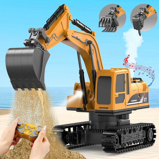 BeiyoQSZ Remote Control Excavator Toy for Kids Adults RC Construction Vehicles Toys for Boy Outdoor Toys for Kids Birthday