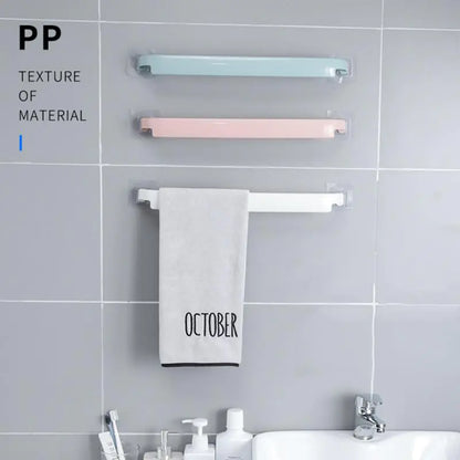 No-Drill Bathroom Towel Rack - Strong Plastic Storage