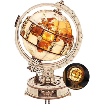 3D Wooden Puzzle Globe Assembly Model DIY Toy