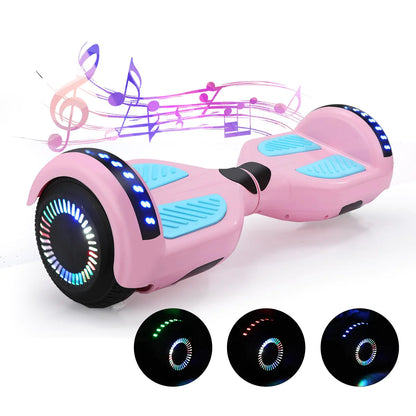 Self Balancing Scooters with Bluetooth & Corlorful LED Lights Gifts for Kids & Adults & Girls & Boys for All Ages (PinkBlue)1